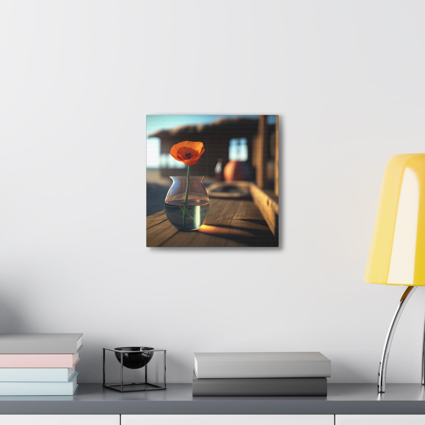 Canvas Gallery Wraps Poppy in a Glass Vase 2
