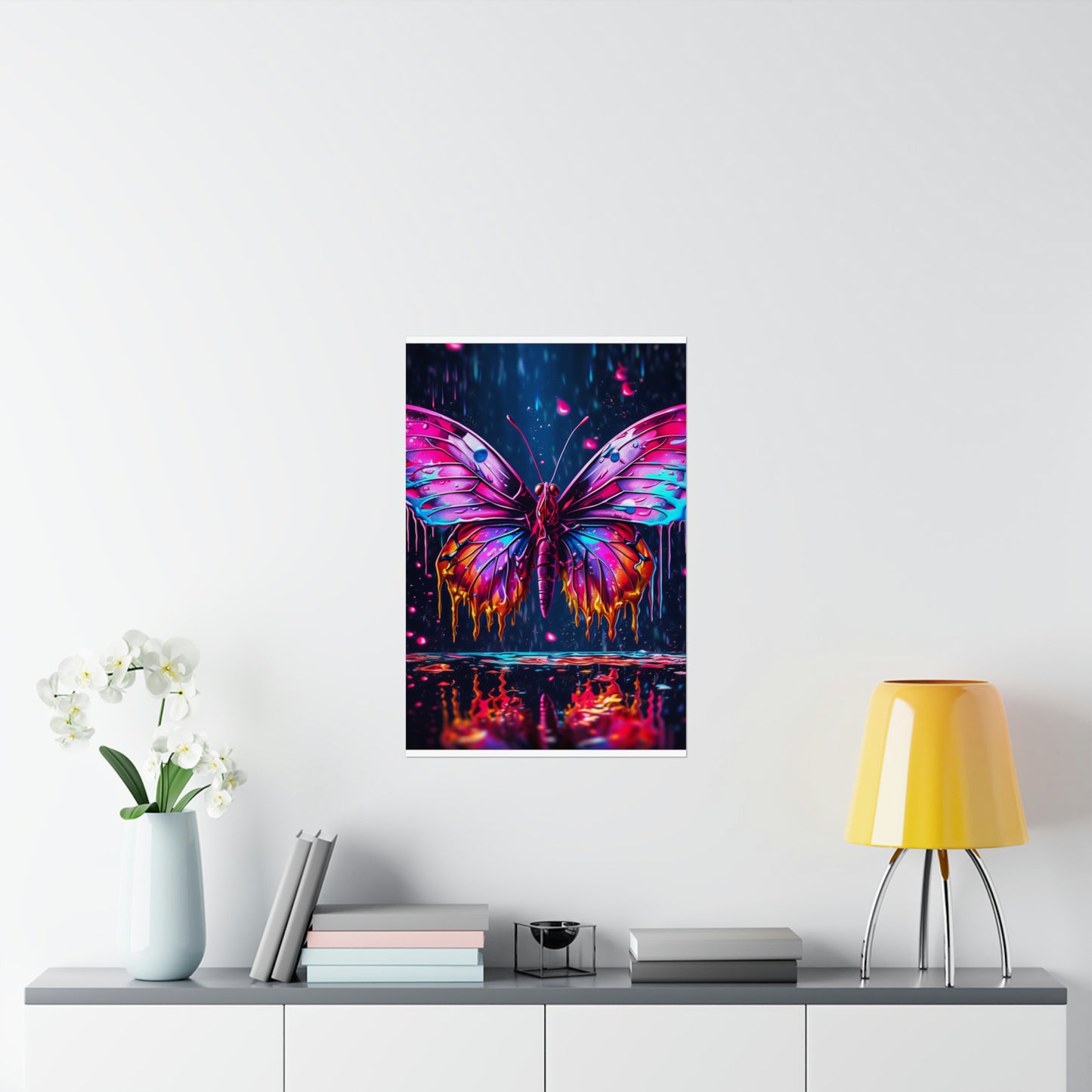 Premium Matte Vertical Posters Pink Butterfly Flair 2