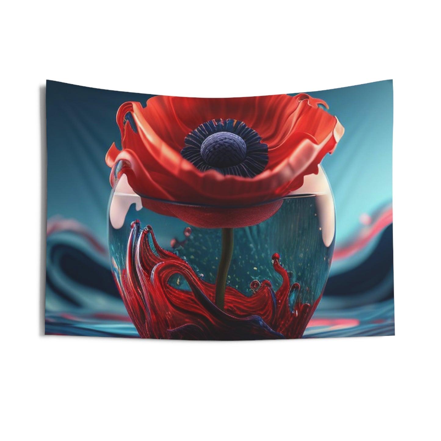 Indoor Wall Tapestries Red Anemone in a Vase 2
