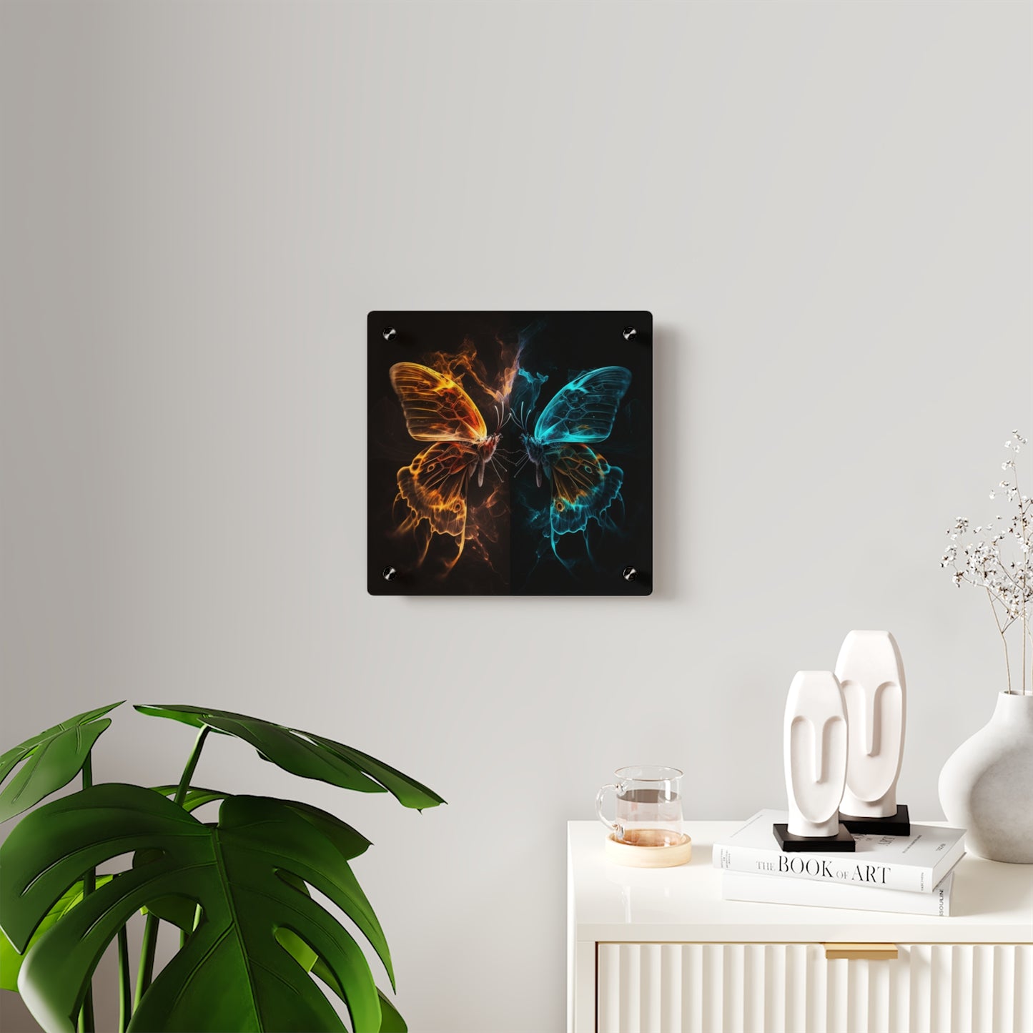 Acrylic Wall Art Panels Kiss Neon Butterfly 6