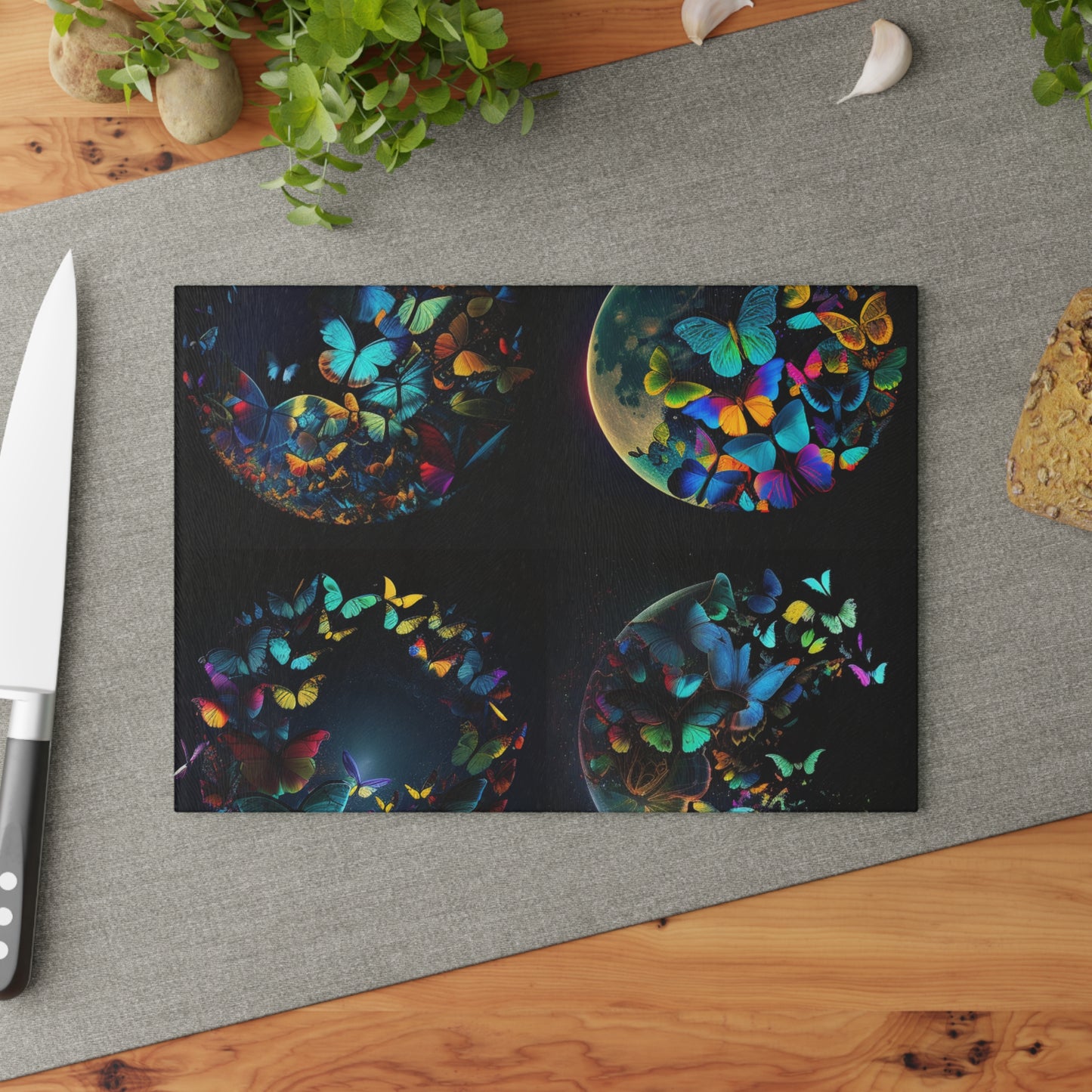 Glass Cutting Board Moon Butterfly 5