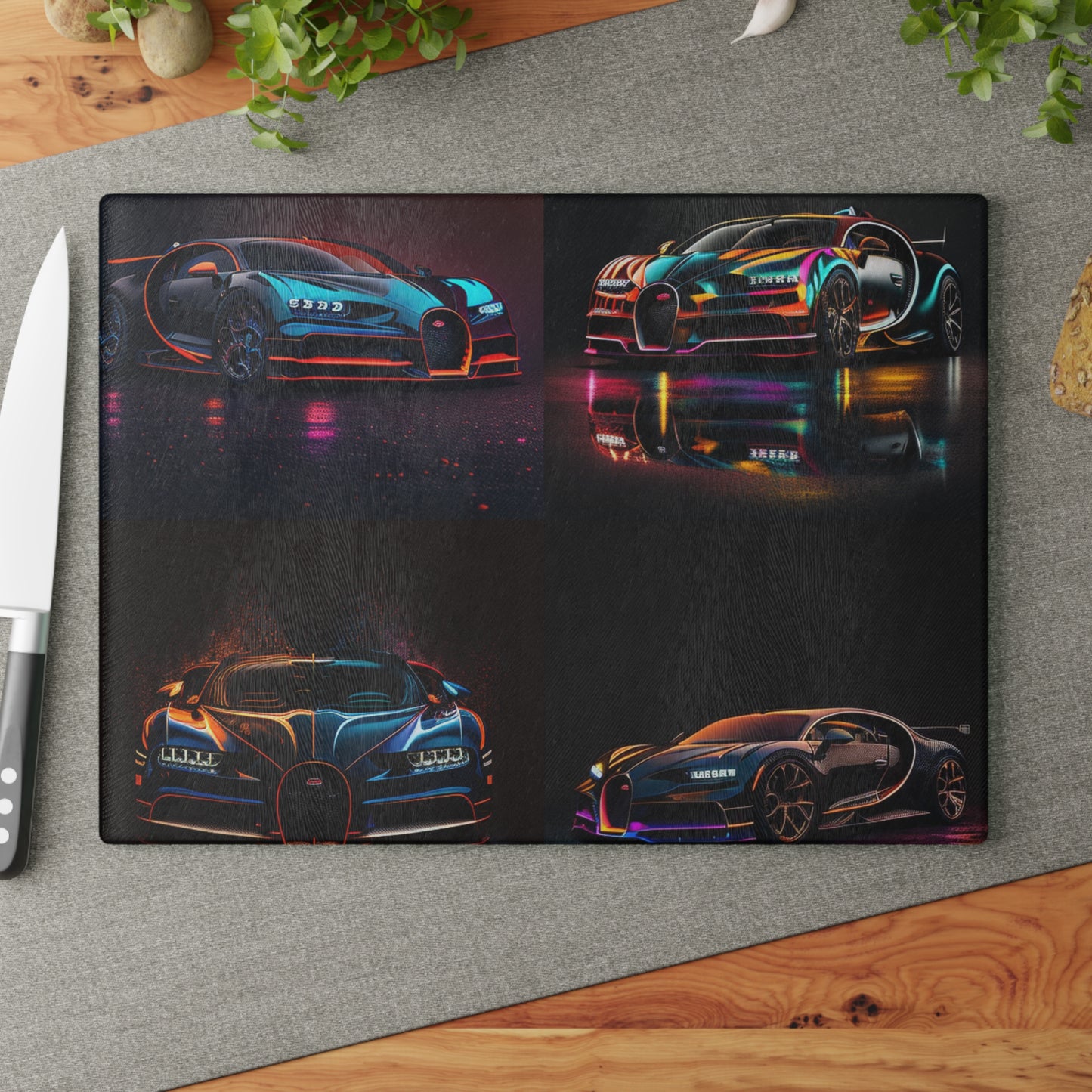 Glass Cutting Board Bugatti Chiron Super 5