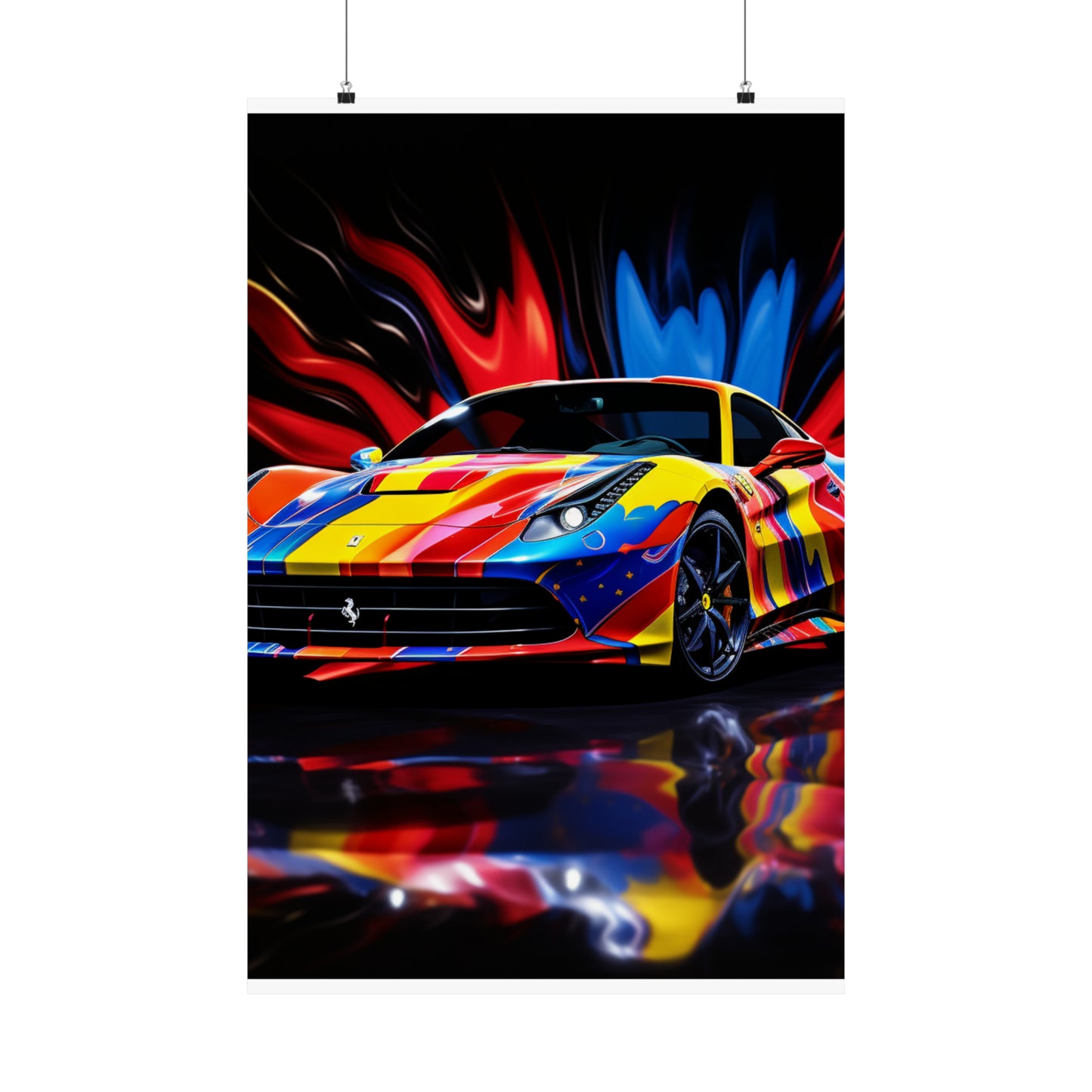 Premium Matte Vertical Posters Hyper Colorfull Ferrari 1