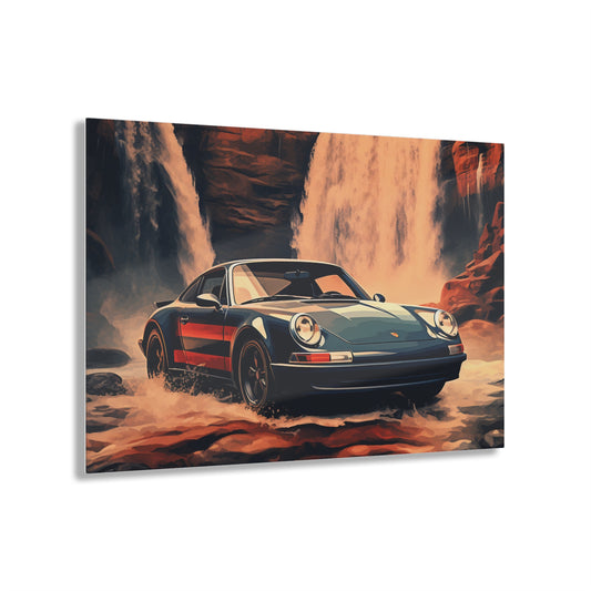Acrylic Prints American Flag Porsche Abstract 3