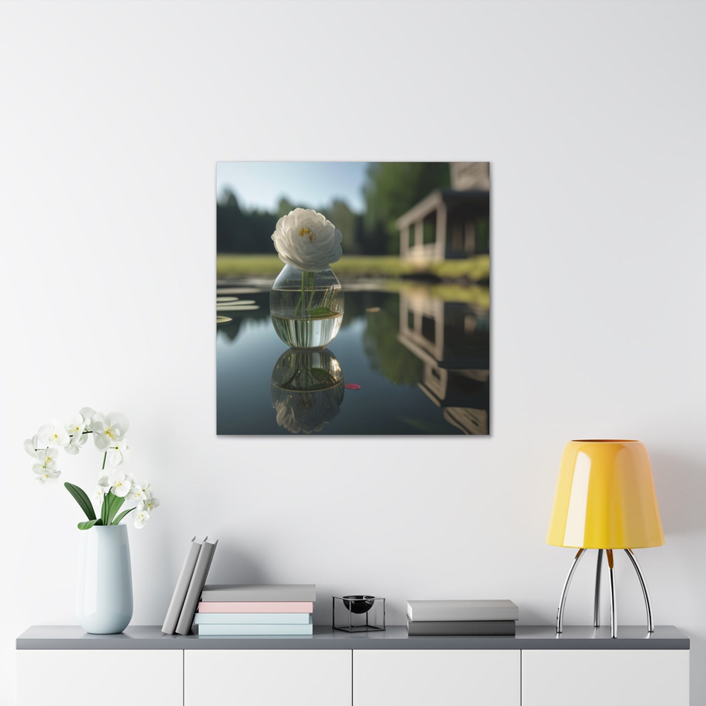 Canvas Gallery Wraps White Peony glass vase 1