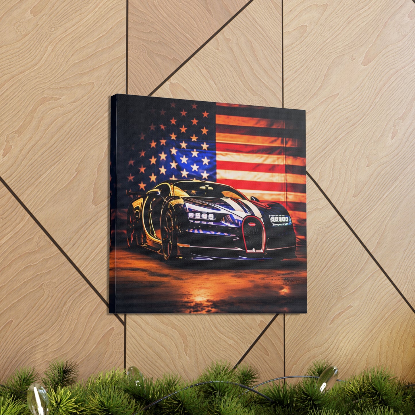 Canvas Gallery Wraps Macro Bugatti American Flag 4