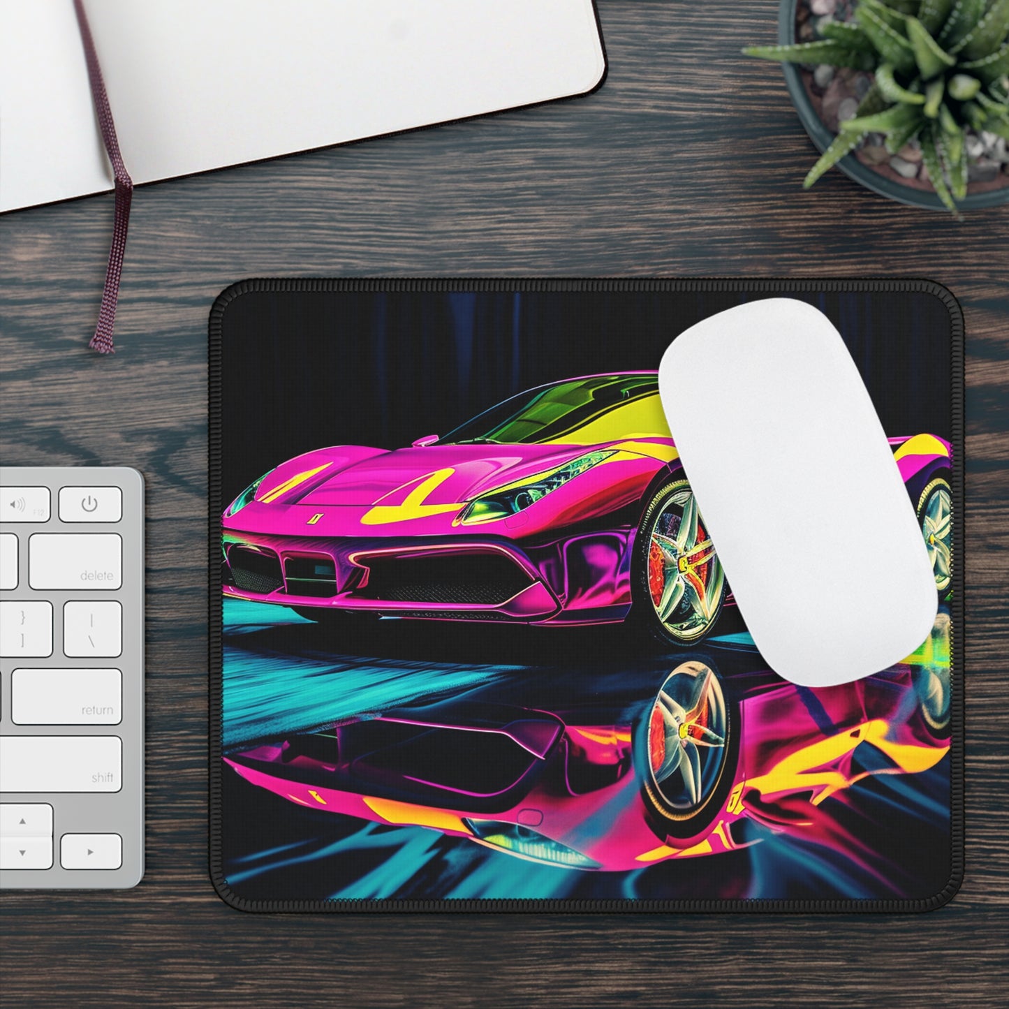 Gaming Mouse Pad  Pink Ferrari Macro 3