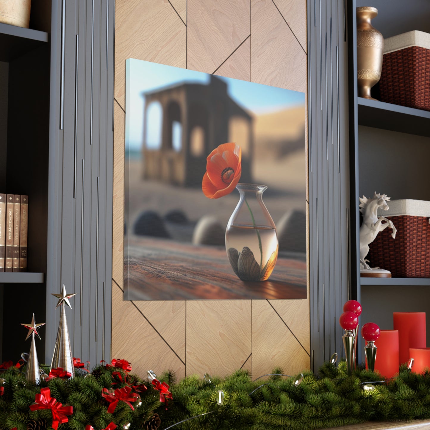 Canvas Gallery Wraps Poppy in a Glass Vase 1