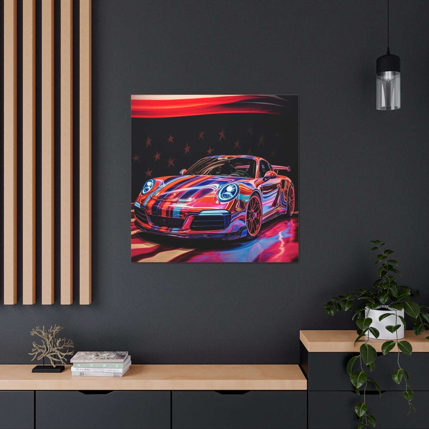 Canvas Gallery Wraps American Flag Colored Porsche 2