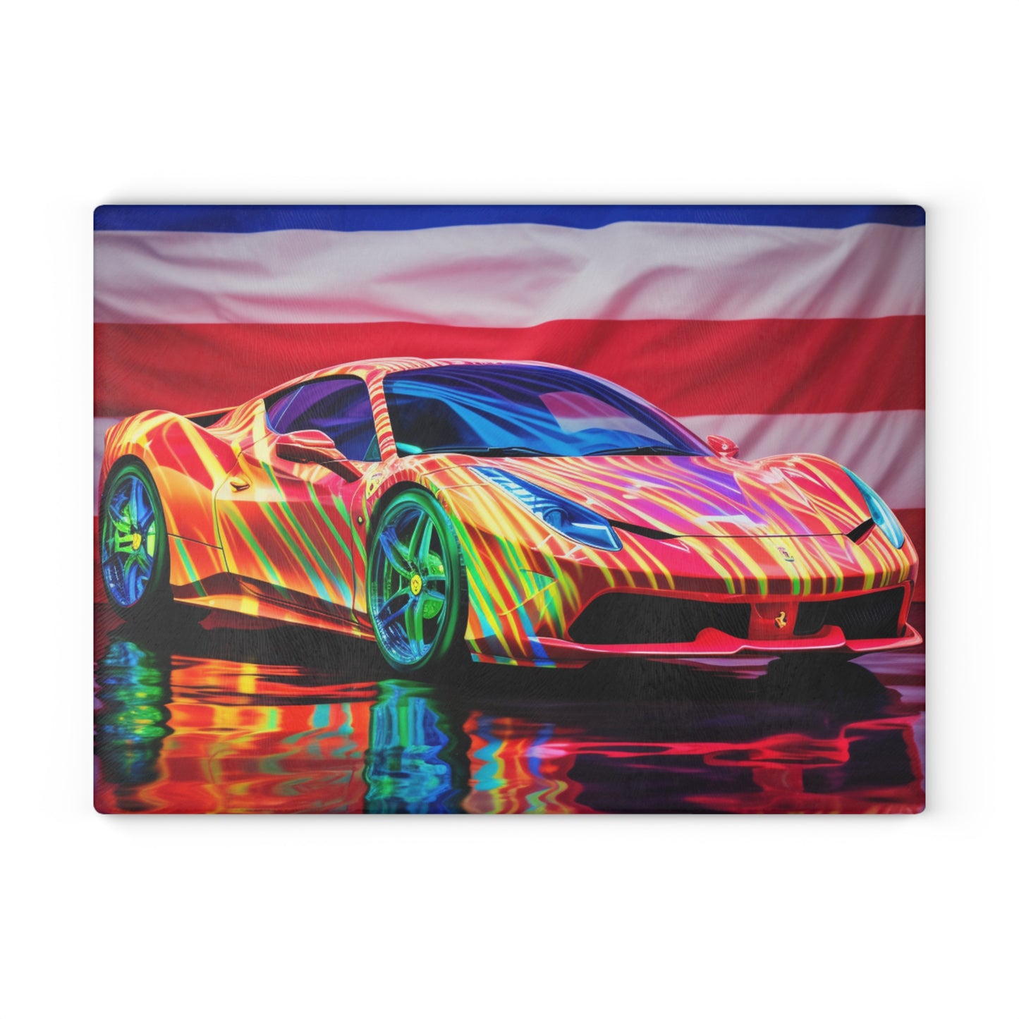 Glass Cutting Board Hyper Colorfull Ferrari 4