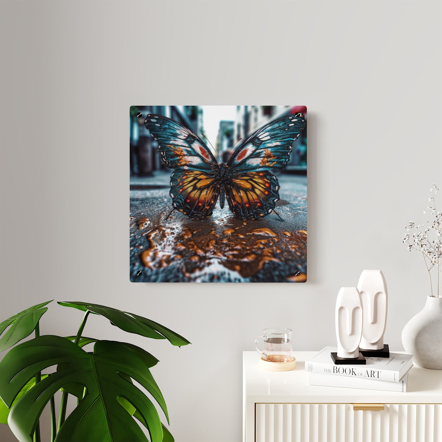 Acrylic Wall Art Panels Water Butterfly Street 3