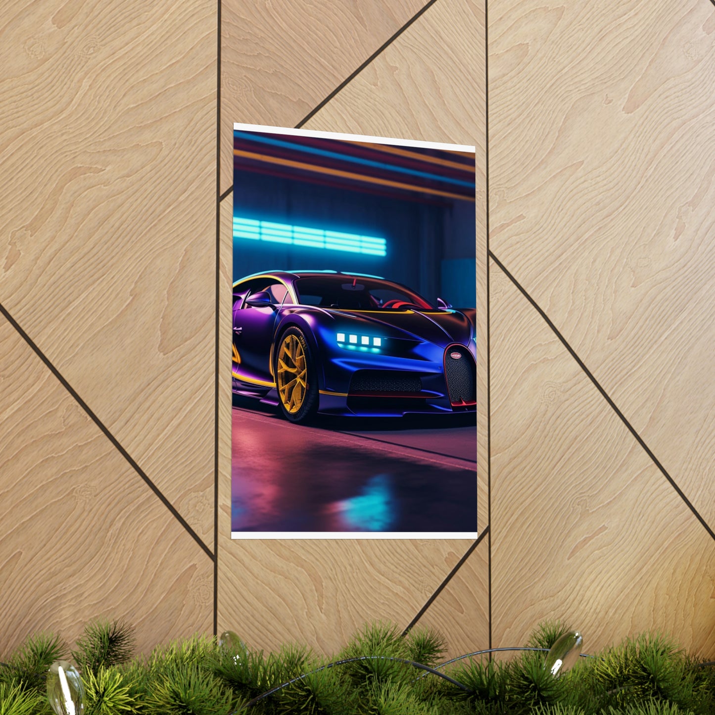 Premium Matte Vertical Posters Hyper Bugatti Neon Chiron 4