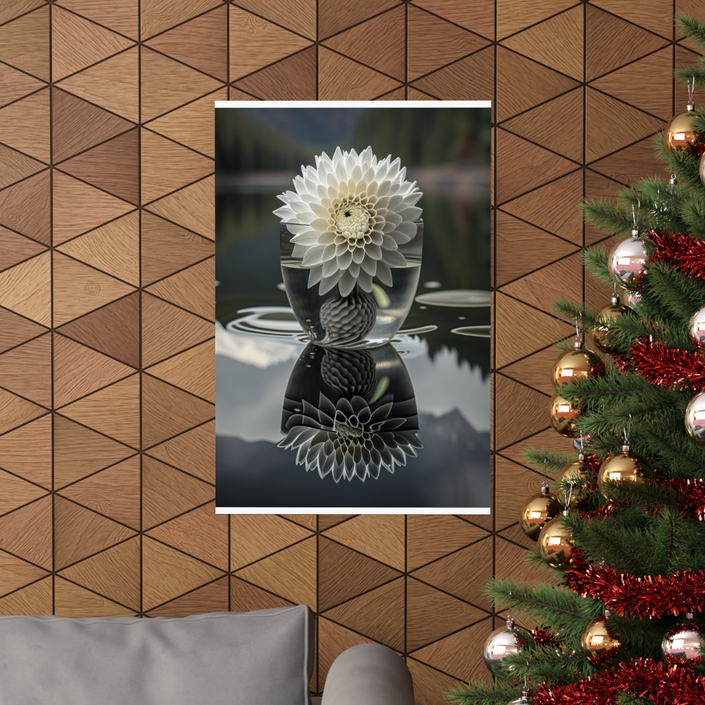 Premium Matte Vertical Posters White Dahlia 3