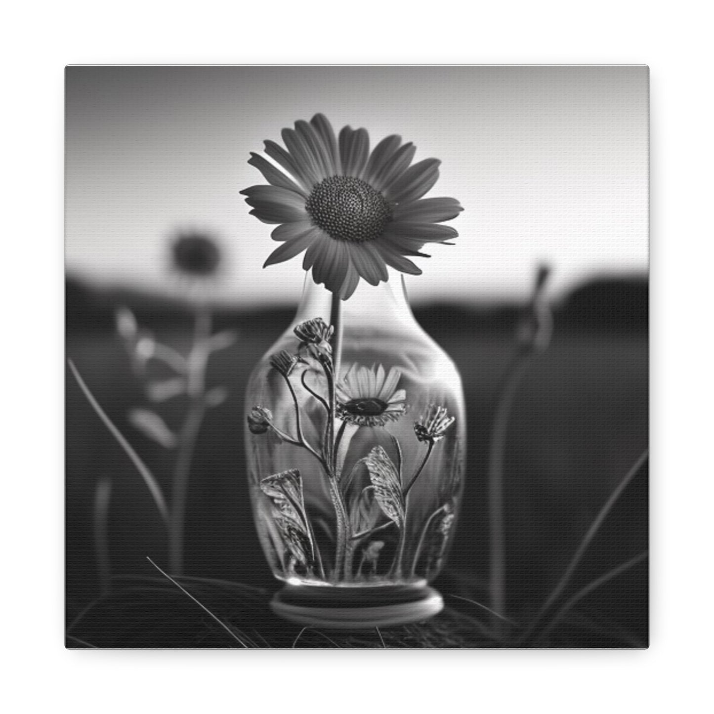 Canvas Gallery Wraps Yellw Sunflower in a vase 2