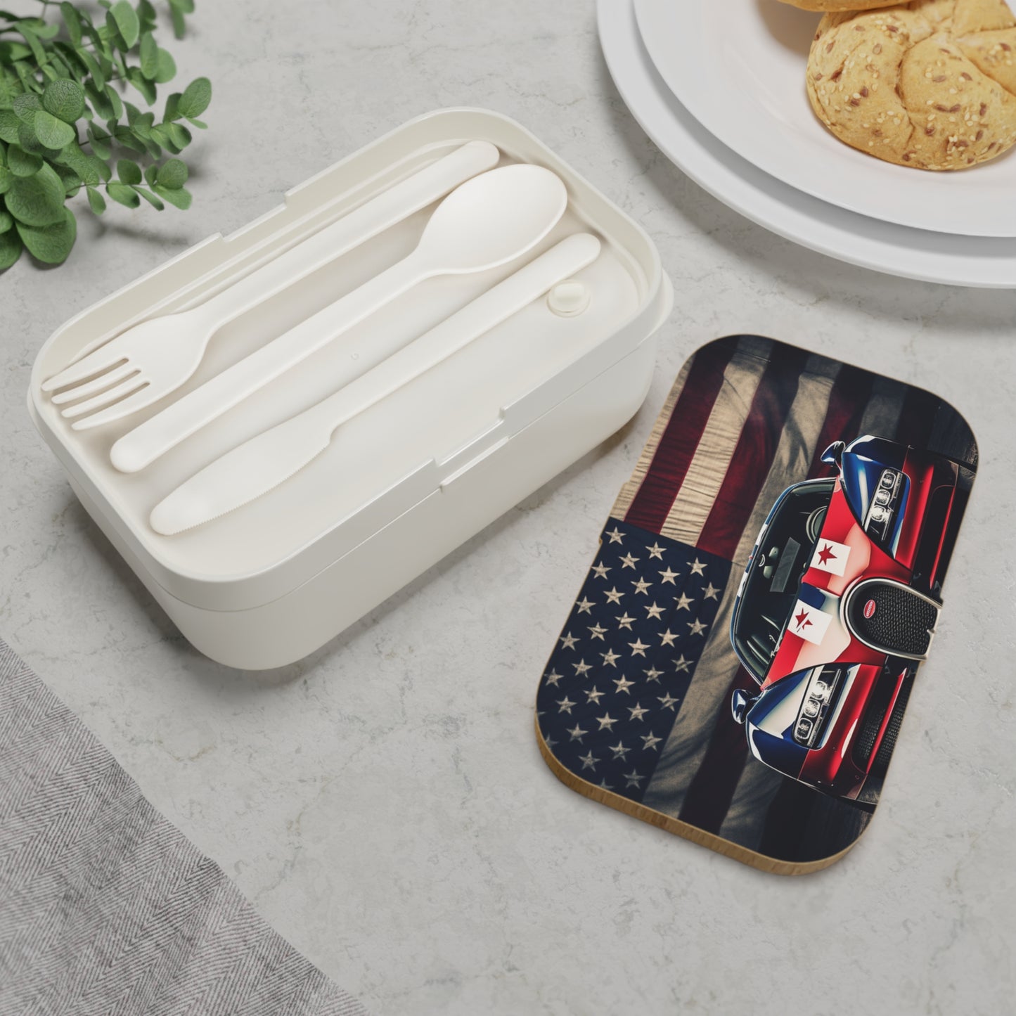 Bento Lunch Box Bugatti American Flag 3