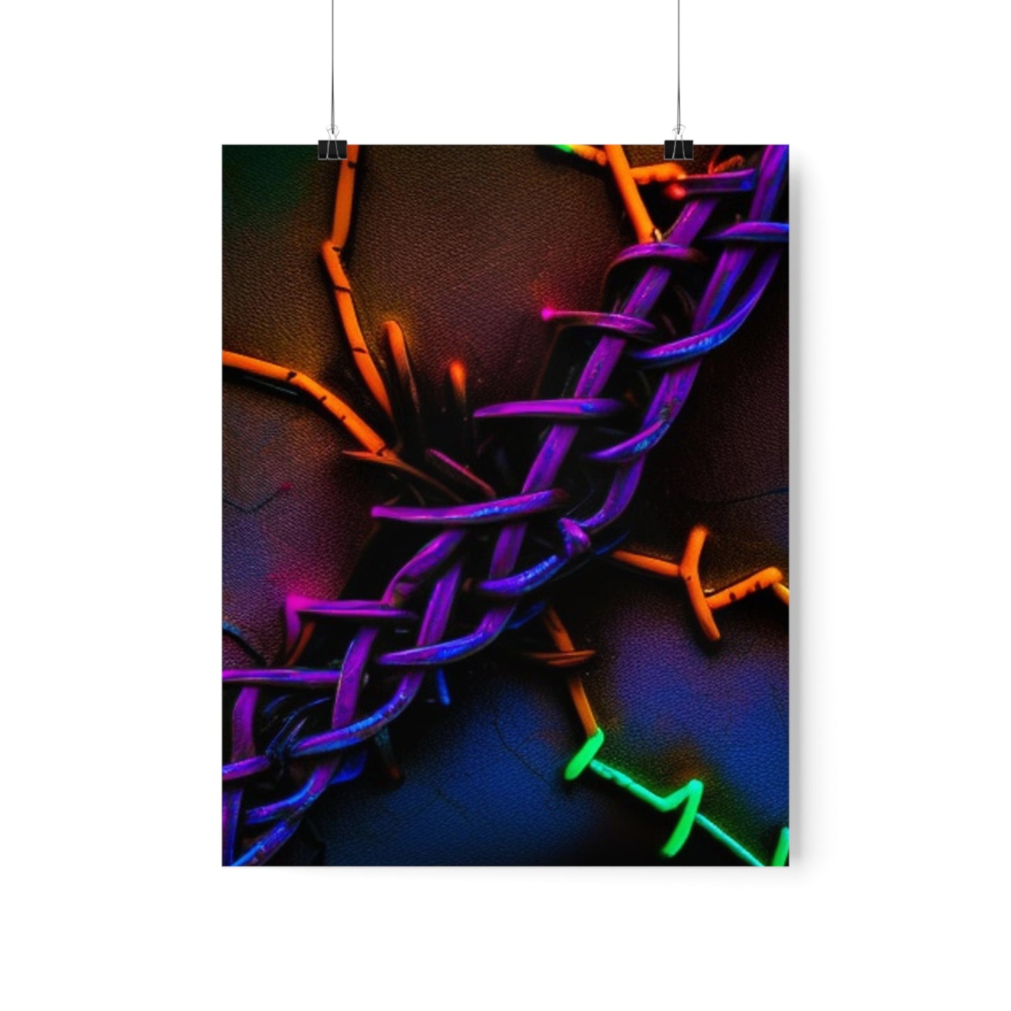 Premium Matte Vertical Posters Macro Neon Barbs 2