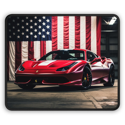 Gaming Mouse Pad  American Flag Background Ferrari 3