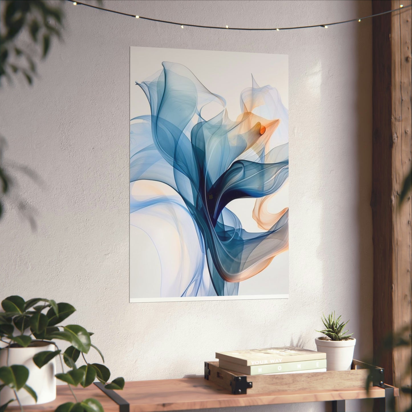 Premium Matte Vertical Posters Blue Tluip Abstract 3