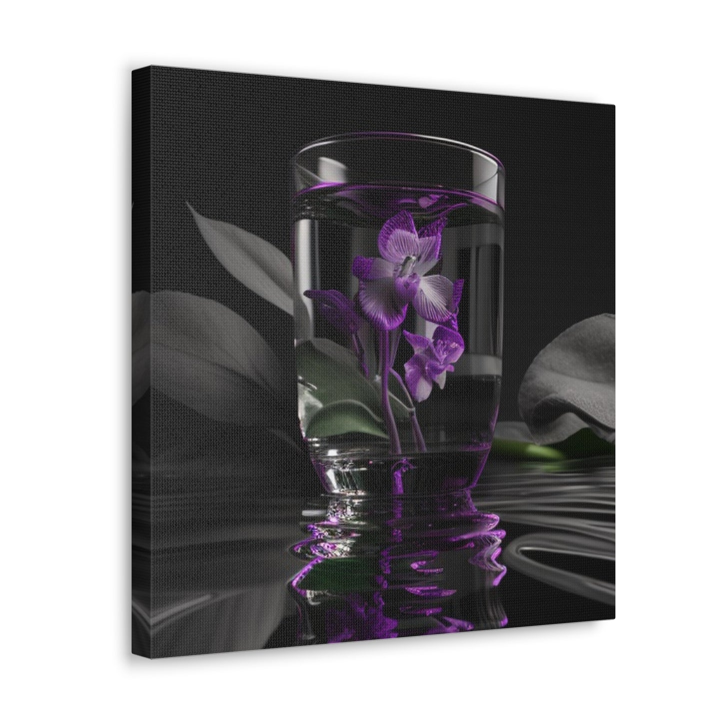 Canvas Gallery Wraps Purple Orchid Glass vase 1