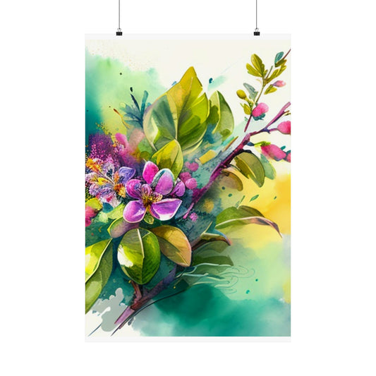 Premium Matte Vertical Posters Mother Nature Bright Spring Colors Realistic Watercolor 1