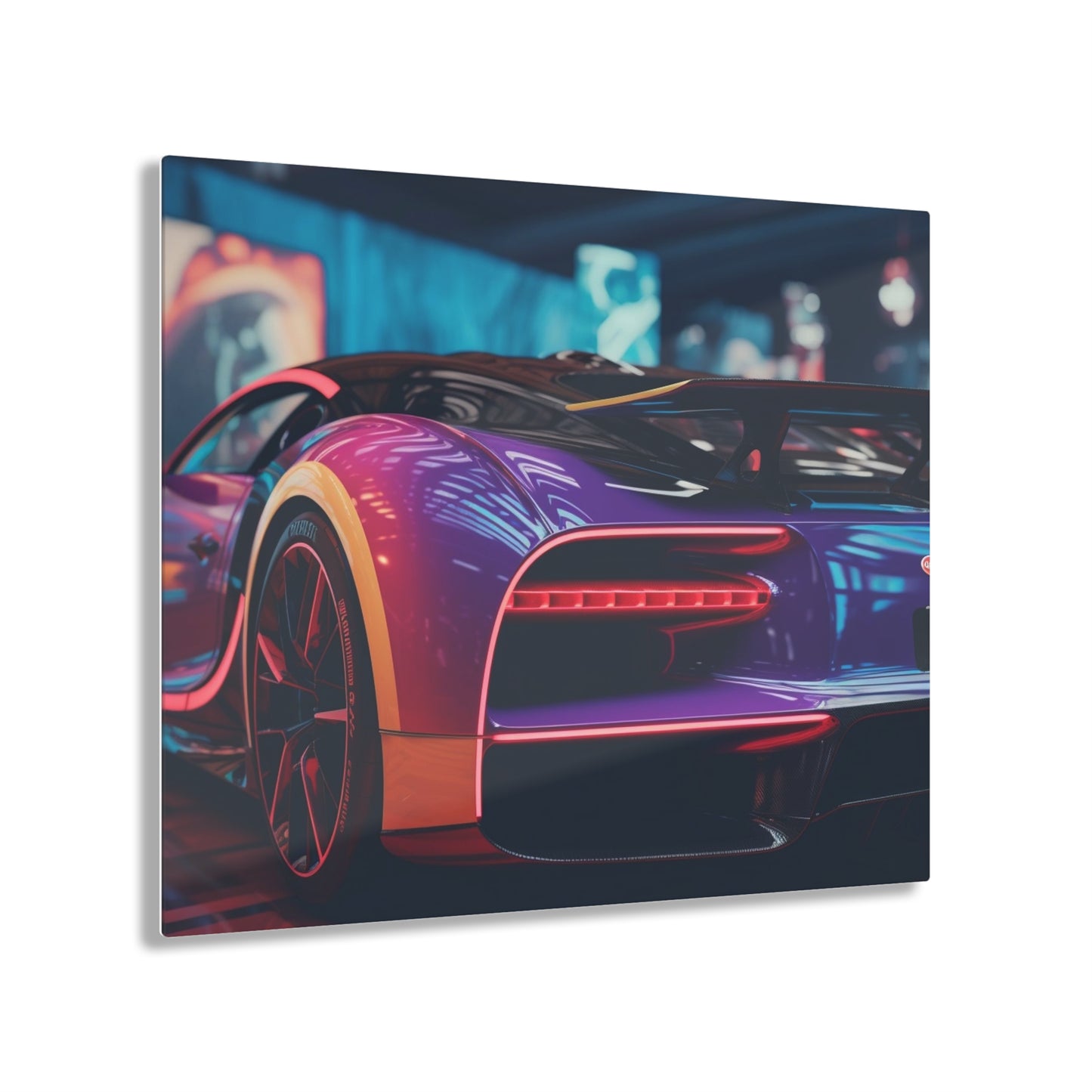 Acrylic Prints Hyper Bugatti Neon Chiron 3