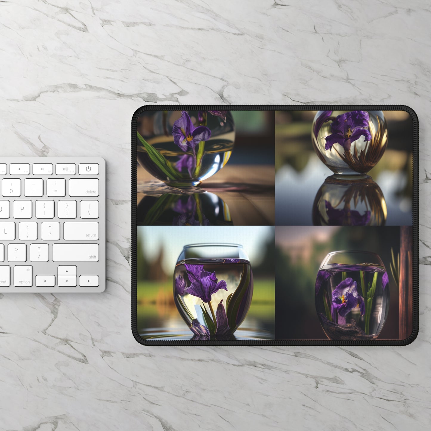 Gaming Mouse Pad  Purple Iris in a vase 5