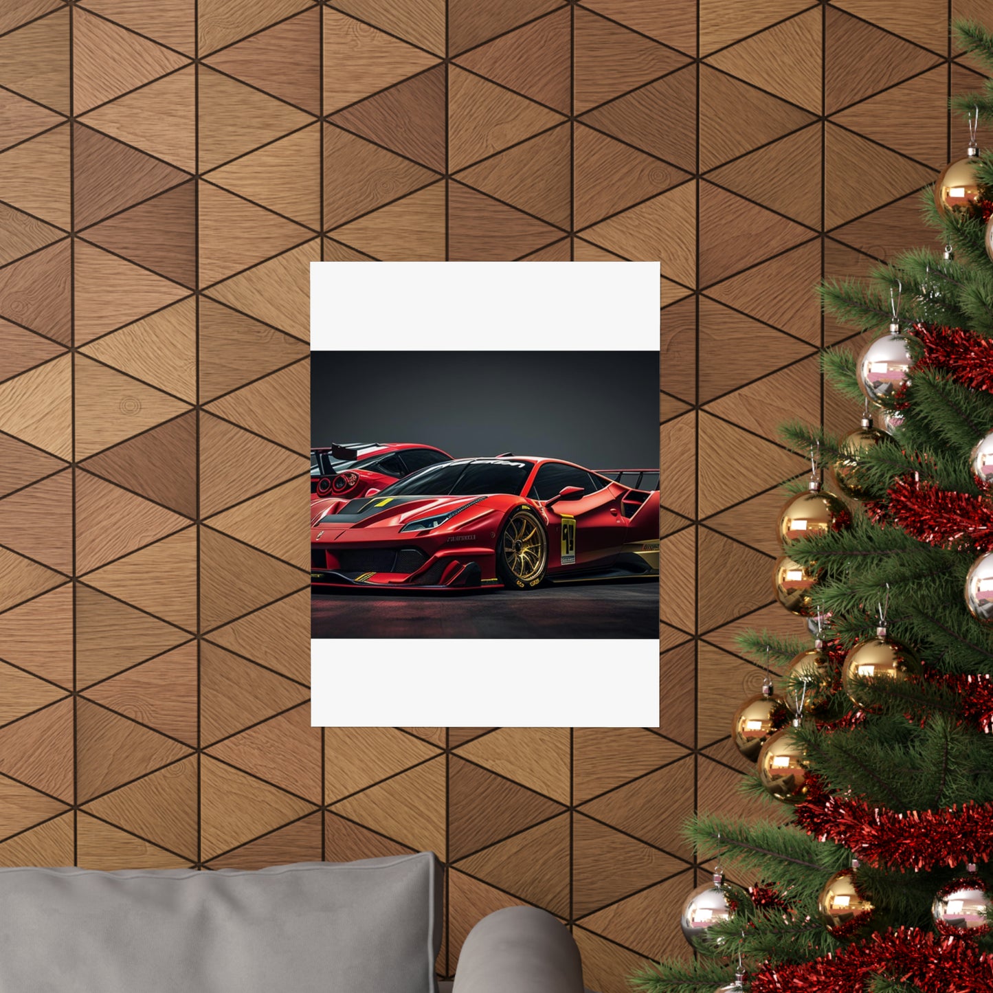 Premium Matte Vertical Posters Ferrari Red 3