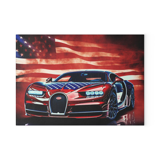 Glass Cutting Board Abstract American Flag Background Bugatti 3