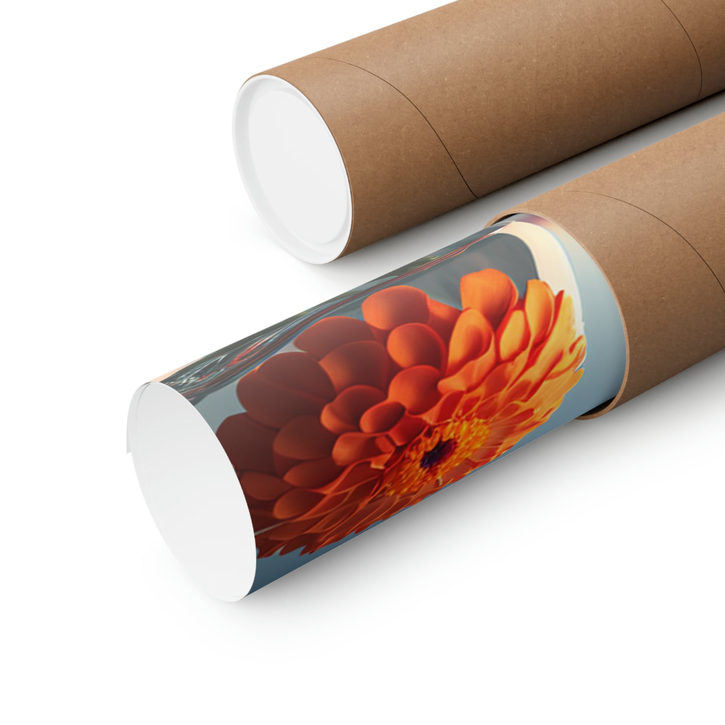 Premium Matte Vertical Posters Orange Zinnia 5