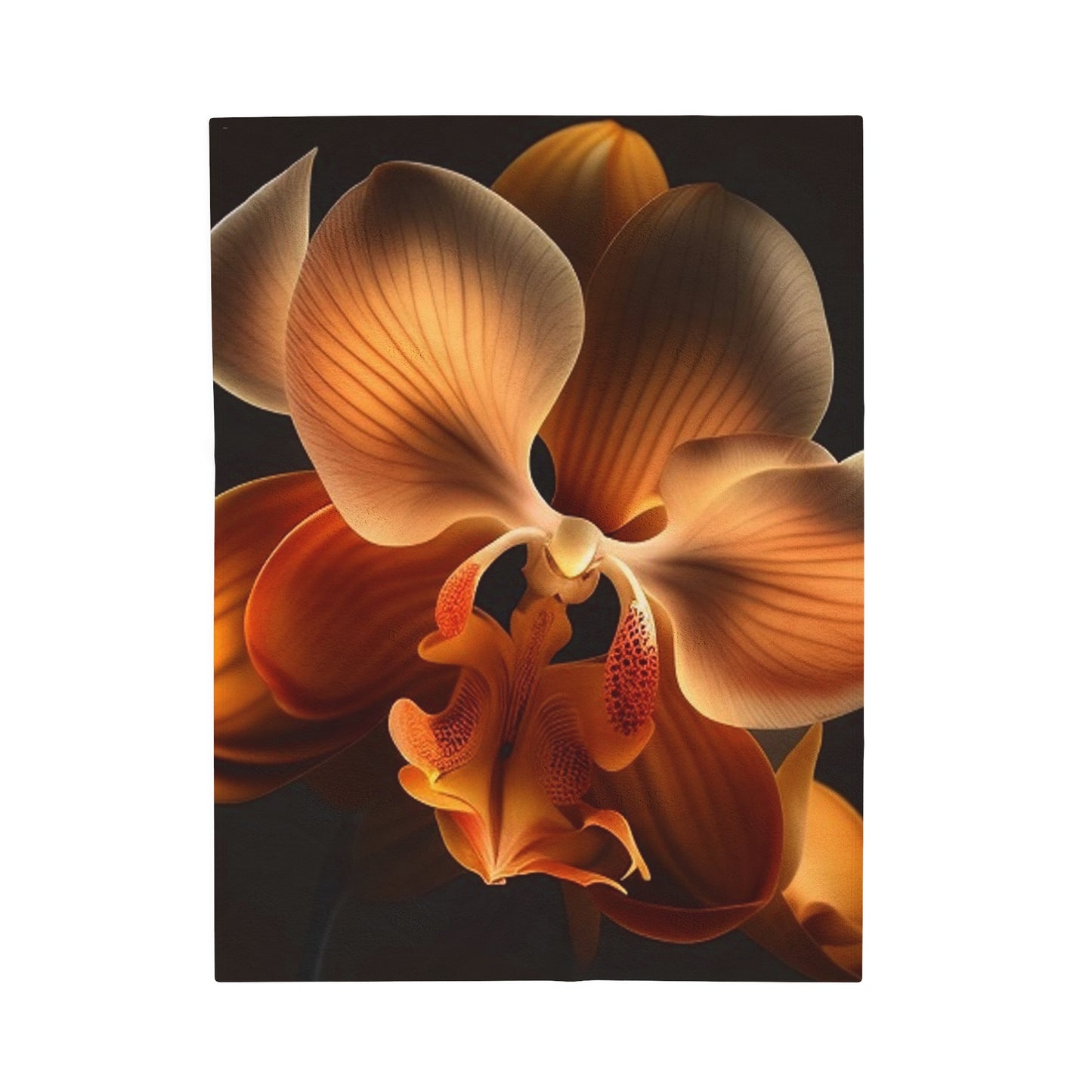 Velveteen Plush Blanket Orange Orchid 2