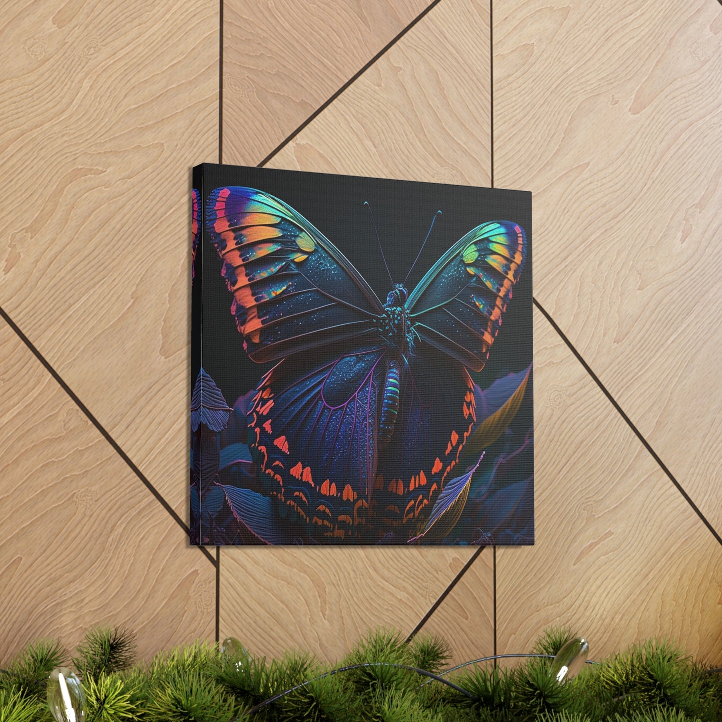 Canvas Gallery Wraps Hue Neon Butterfly 3