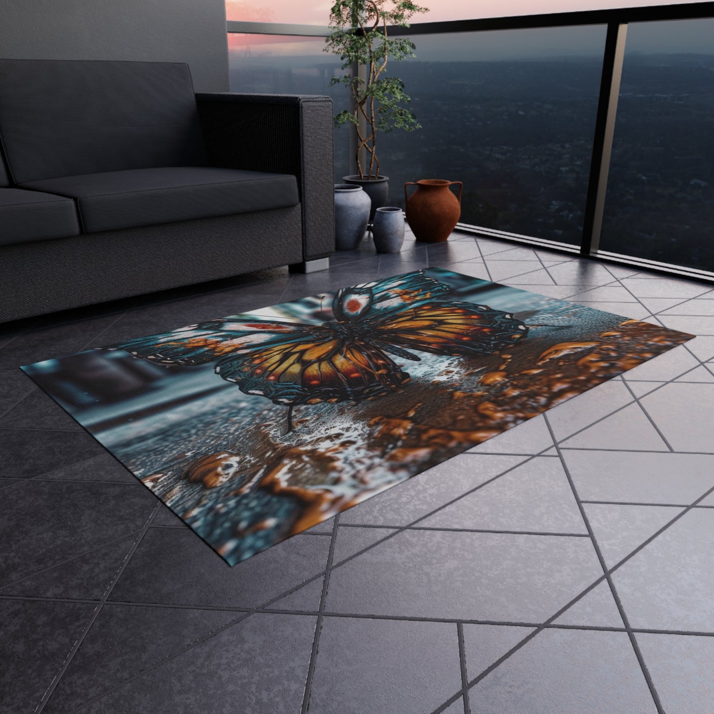 Outdoor Rug  Water Butterfly Street 3