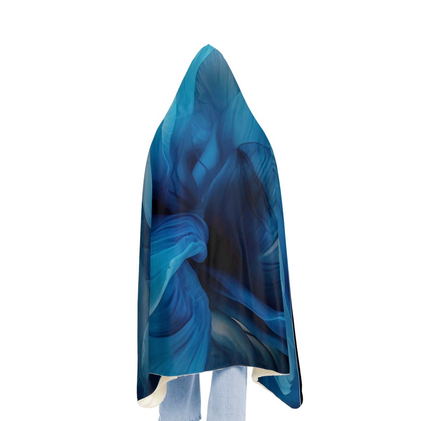 Snuggle Hooded Blanket Blue Tluip Abstract 2