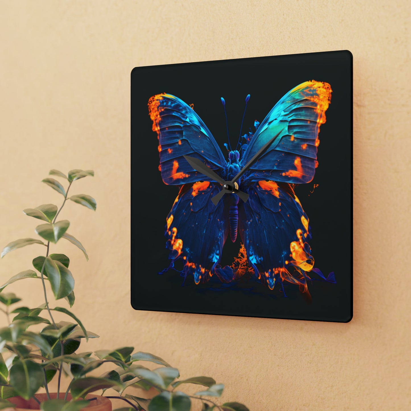 Acrylic Wall Clock Thermal Butterfly 3