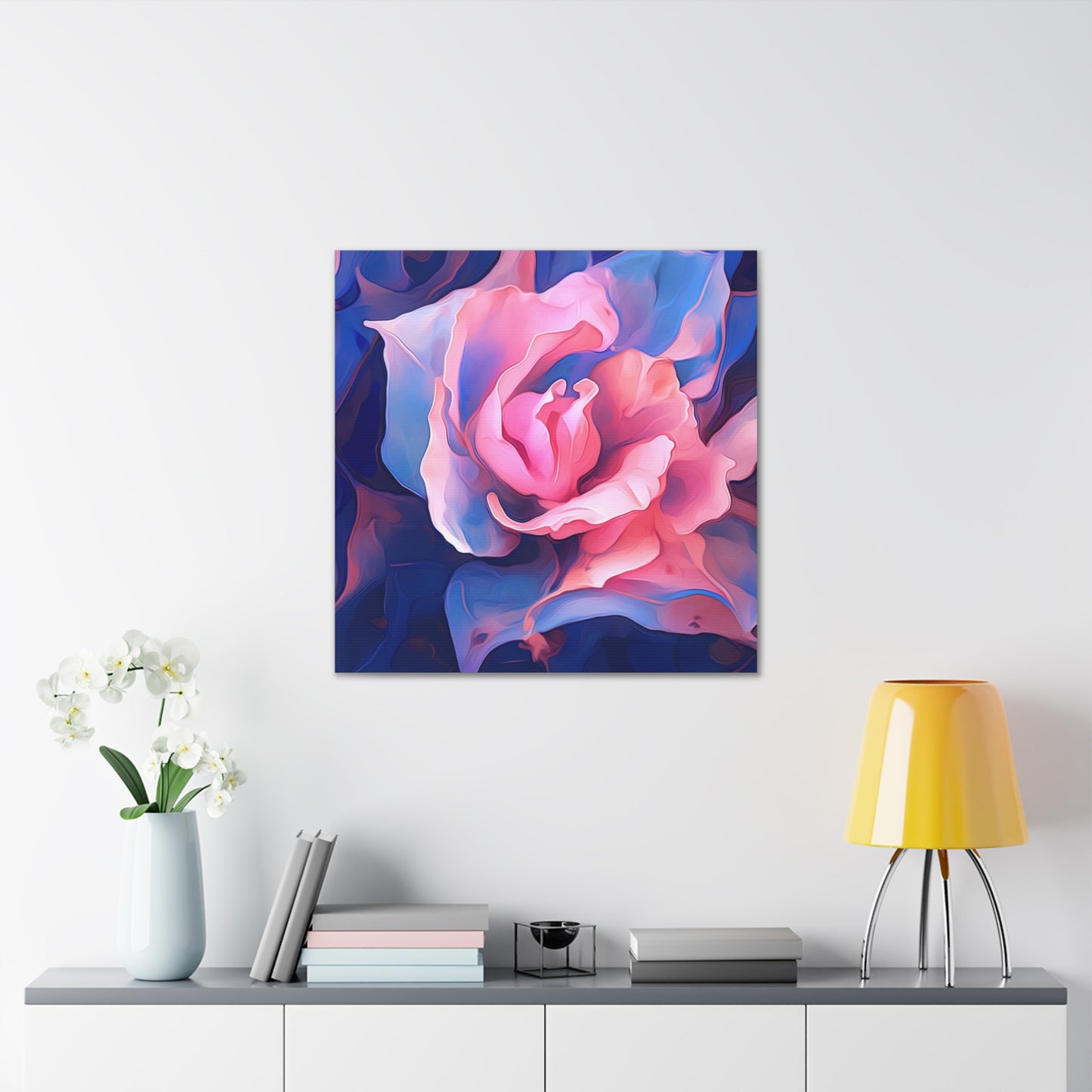 Canvas Gallery Wraps Pink & Blue Tulip Rose 1