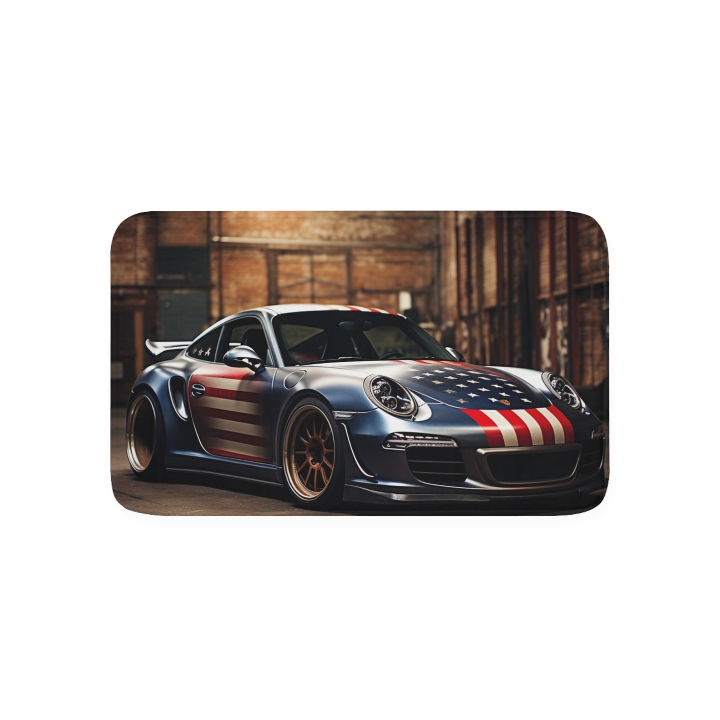 Memory Foam Bath Mat American Flag Porsche 1