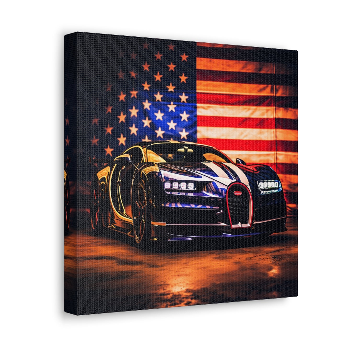 Canvas Gallery Wraps Macro Bugatti American Flag 4