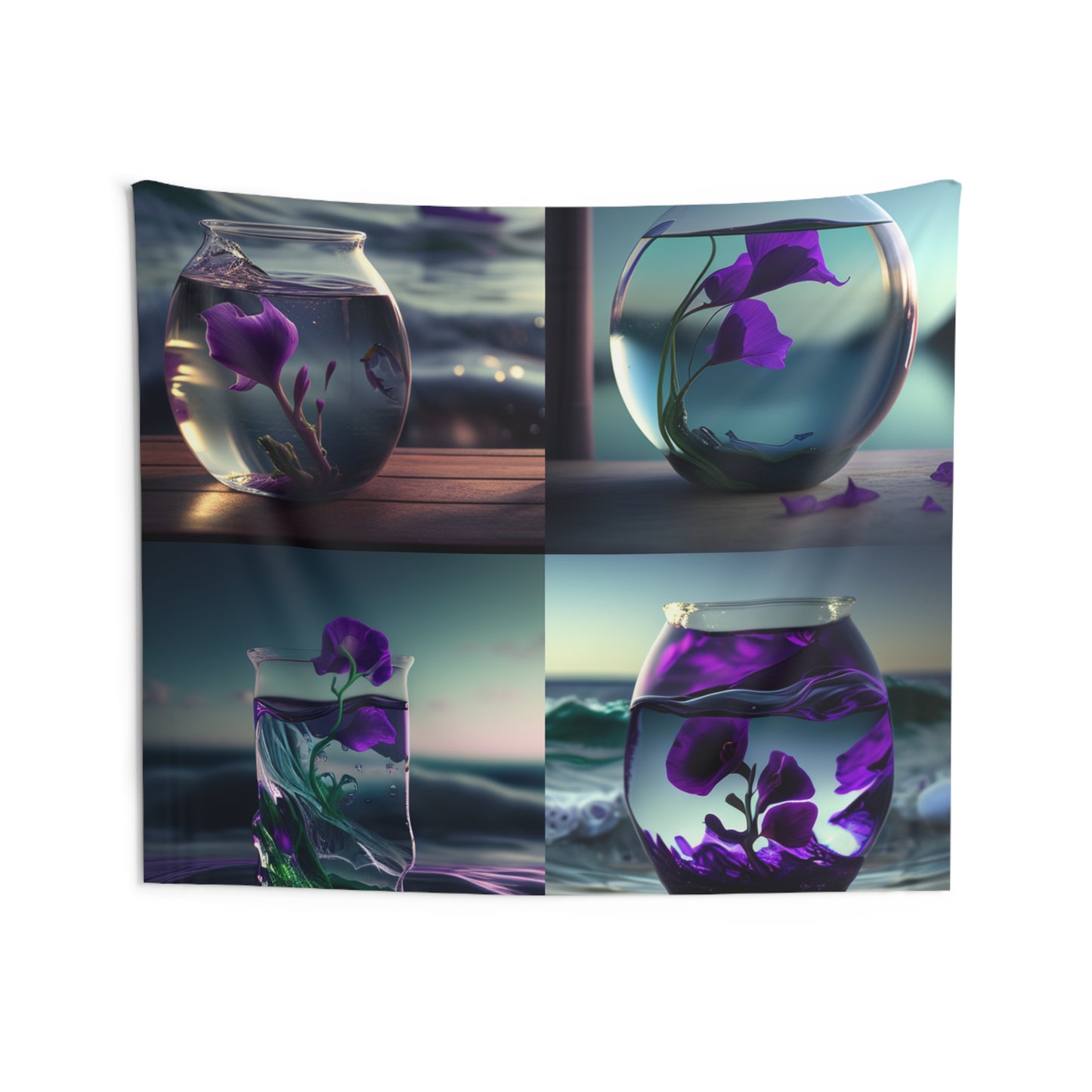 Indoor Wall Tapestries Purple Sweet pea in a vase 5