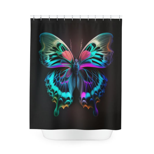 Polyester Shower Curtain Neon Butterfly Fusion 1