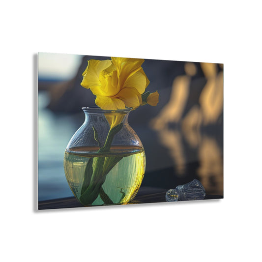 Acrylic Prints Yellow Gladiolus glass 3