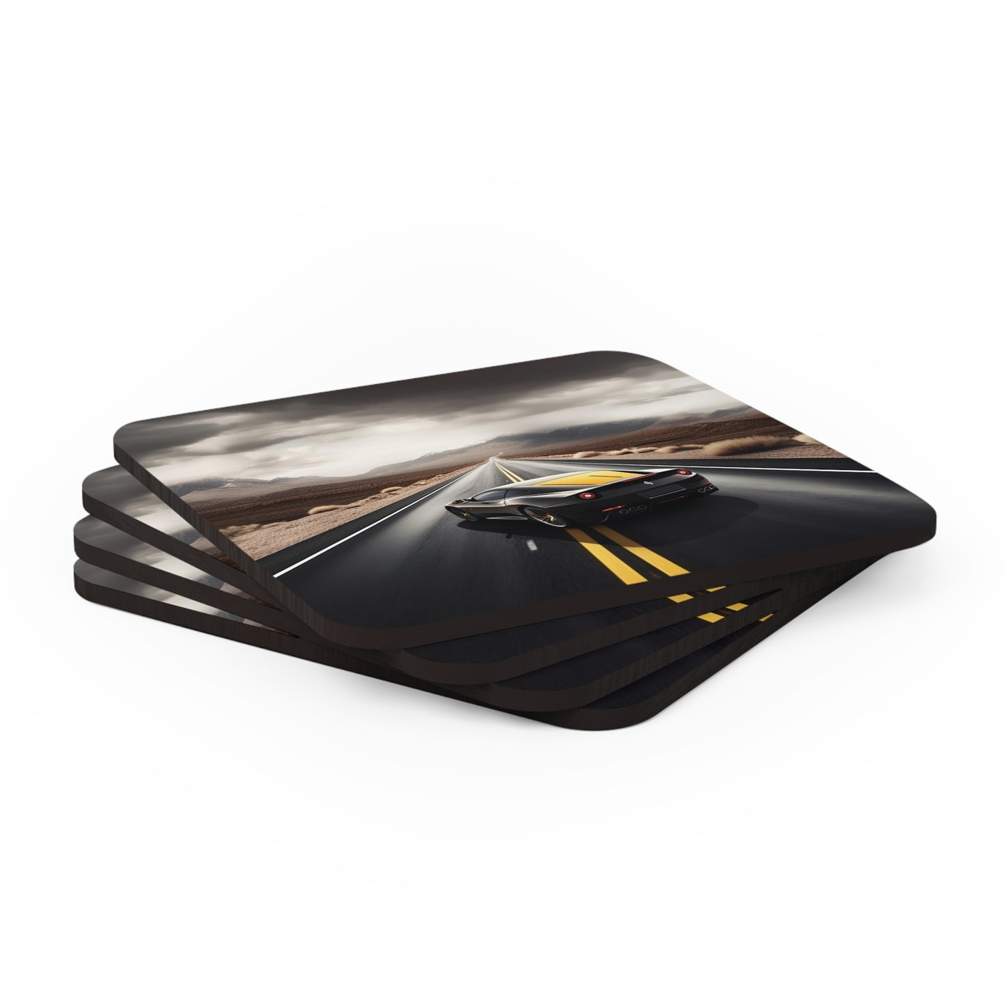 Corkwood Coaster Set Ferrari Road 4