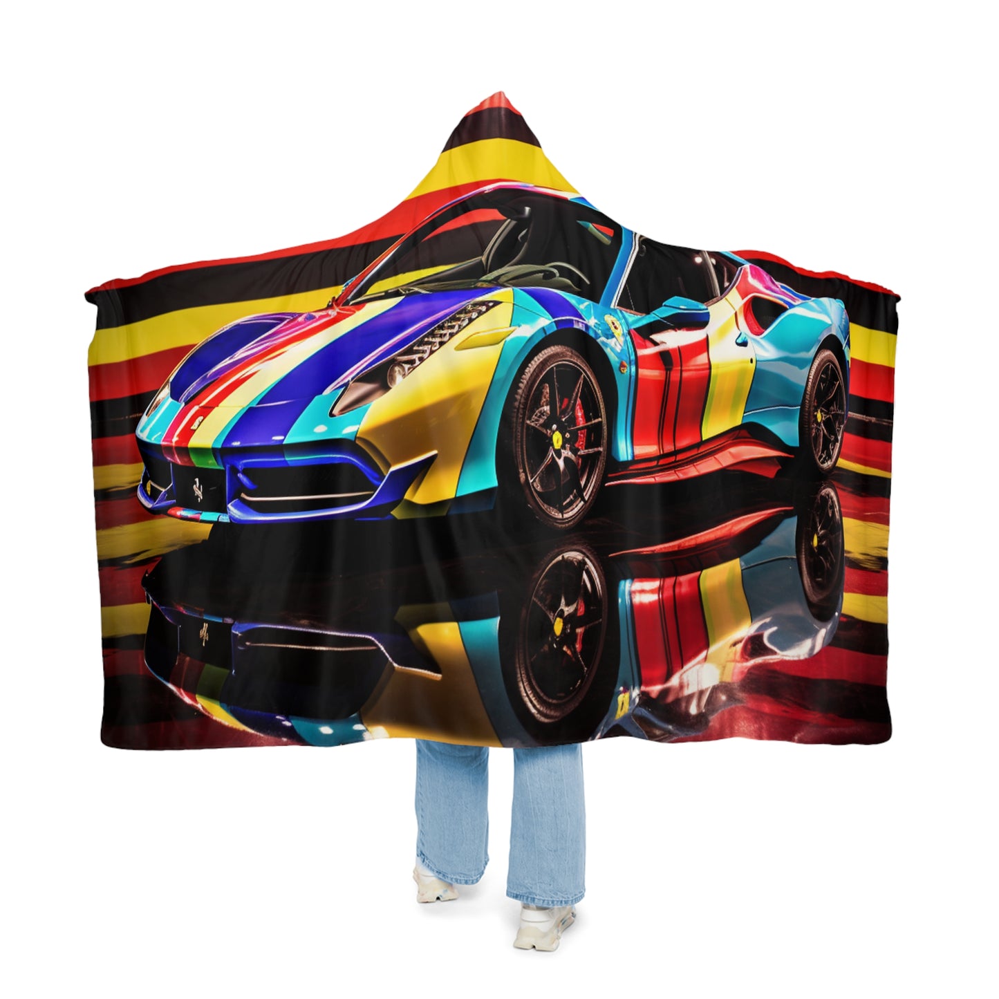 Snuggle Hooded Blanket Hyper Colorfull Ferrari 2