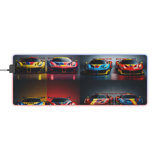 LED Gaming Mouse Pad Ferrari Red Blue 5