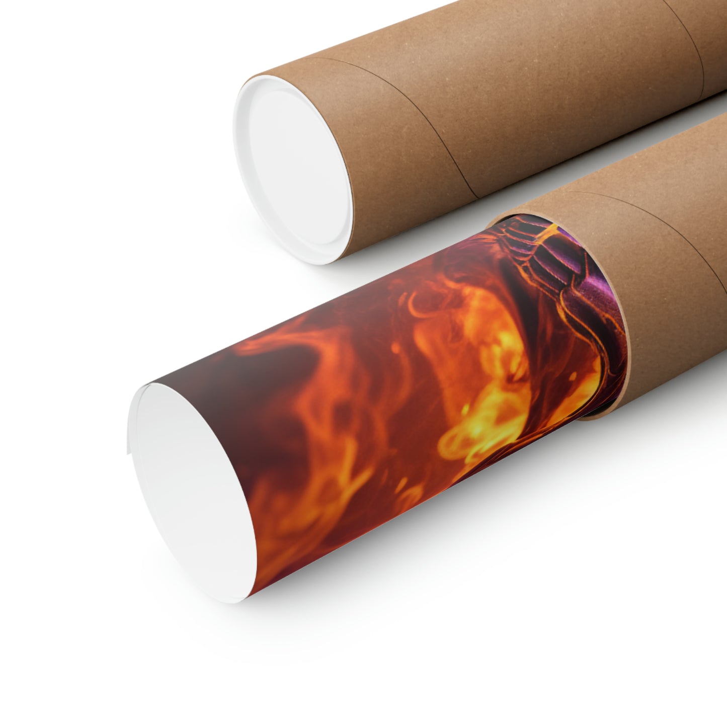 Premium Matte Vertical Posters Skull Flames 3