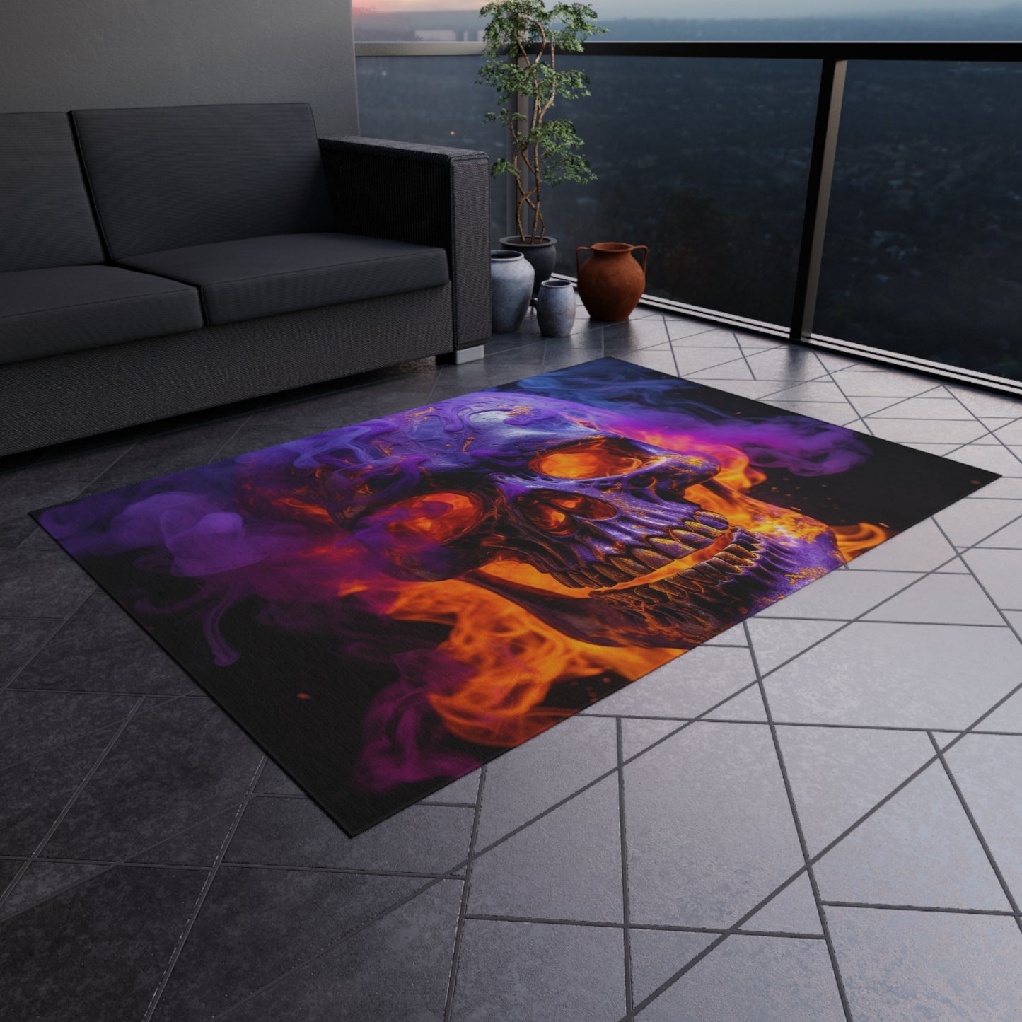 Outdoor Rug  Macro Skull 1