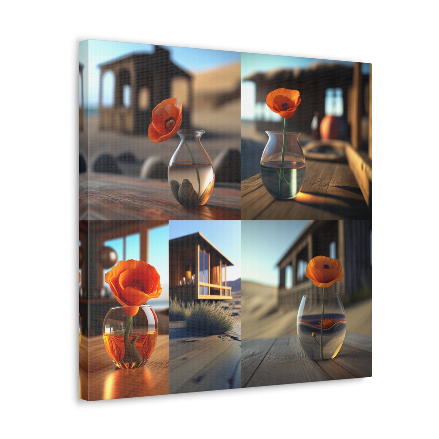 Canvas Gallery Wraps Poppy in a Glass Vase 5