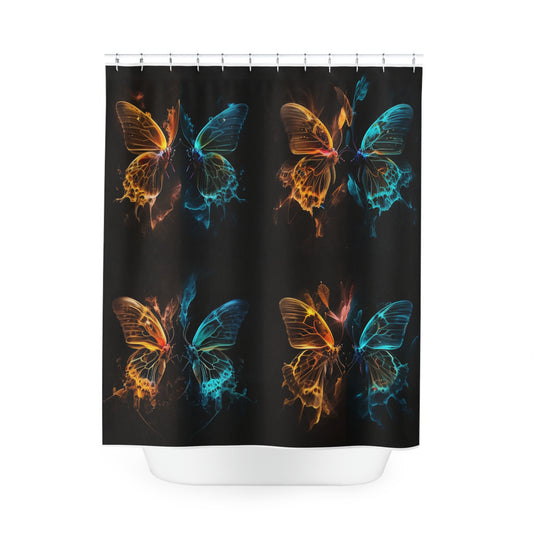 Polyester Shower Curtain Kiss Neon Butterfly 5