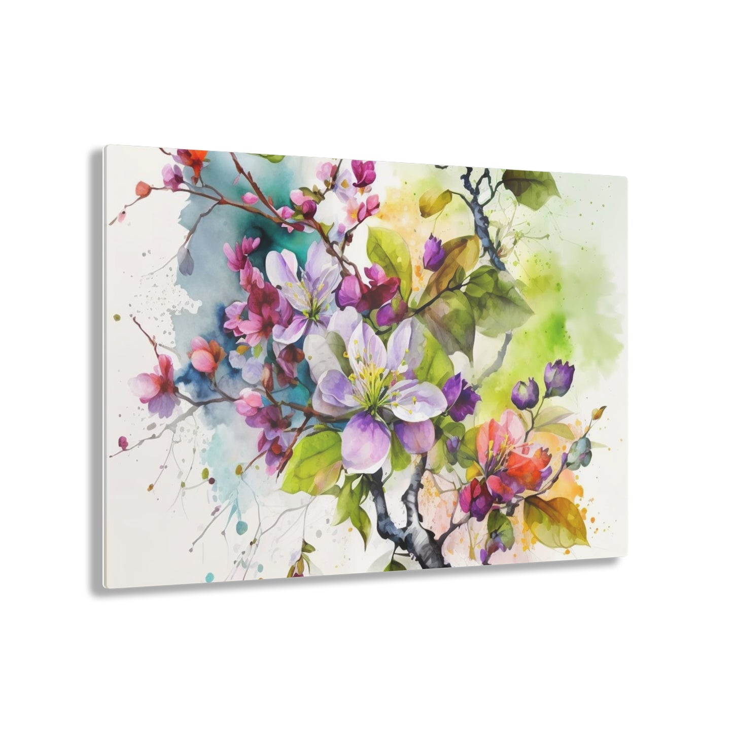 Acrylic Prints Mother Nature Bright Spring Colors Realistic Watercolor 4