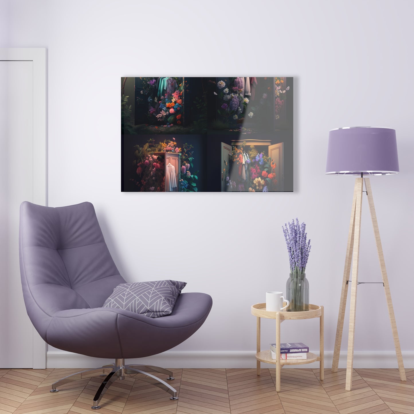 Acrylic Prints A Wardrobe Surrounded by Flowers 5