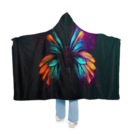 Snuggle Hooded Blanket Hyper Colorful Butterfly Macro 4